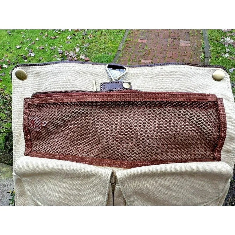 VTG Red Envelope‎ Leather Excursion Travel Case Bag Trifold Brown Tan Gold ~ NEW